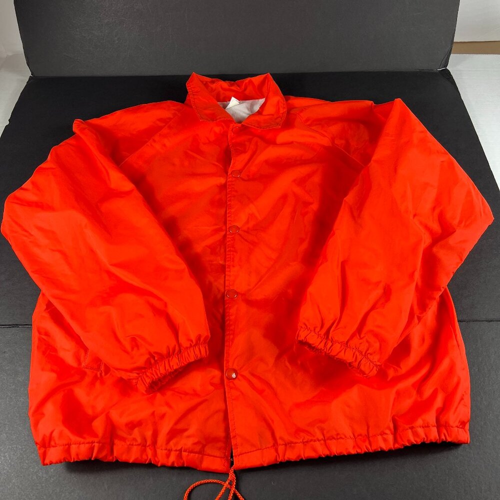 VTG Soffe Tennessee Volunteers Jacket Large Orange Snap Button Lined Windbreaker